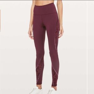 Lululemon Wunder Under High-Rise Tight Plum Leggings Dark Adobe/Scatter Floral